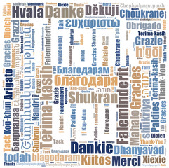 Fototapeta premium Thank you word cloud background in many different languages