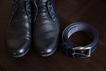 Men's accessories, Shoes, strap on the table