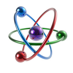 3d illustration of atom symbol
