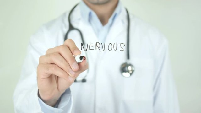 Nervous system , Doctor Writing On Transparent Screen