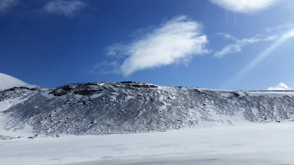 Fototapeta na wymiar Winter mountain landscape in Iceland