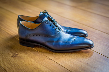 Blue wedding or business shoes