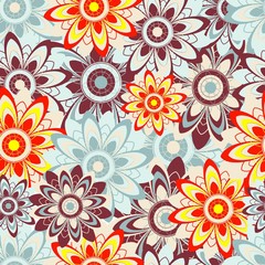 Seamless texture with abstract flowers.