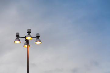 street light and sky, modern lamp street