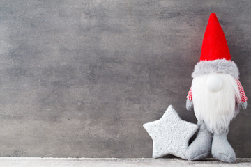 Christmas gnome und santa hat. Christmas pattern. Background on