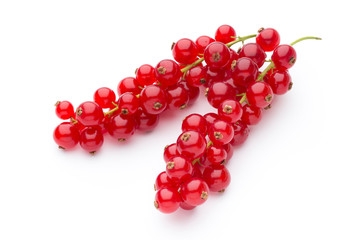 Red Currant close up isolated on white.