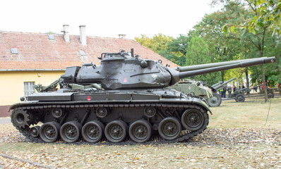 Fototapeta na wymiar Poznan, Poland. October 1, 2016. Patton M-47 -american tank.