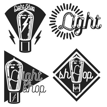 Vintage lighting shop emblems