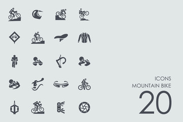Set of mountain bike icons