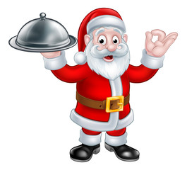 Santa Claus with Christmas Food Plate