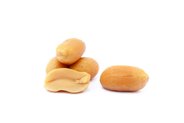 Roasted peanuts snack isolated on a white background