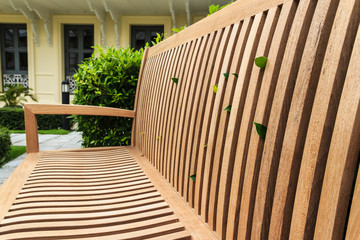 Wooden Bench in Perspective, Closeup