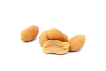 Roasted peanuts snack isolated on a white background