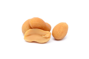 Roasted peanuts snack isolated on a white background