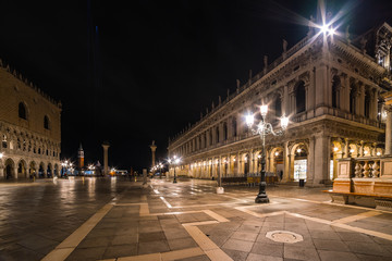 Fototapeta na wymiar Venice, St. Mark's Square at night - without people