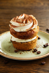 Cupcakes tiramisu with coffee syrup.