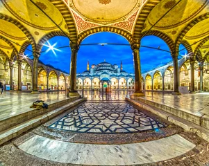Crédence de cuisine en verre imprimé la Turquie La Mosquée Bleue, (Mosquée Sultanahmet), Istanbul, Turquie.