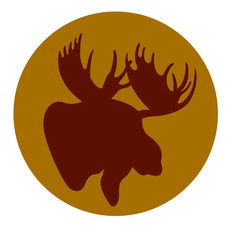 Moose head profile vector illustration style Flat