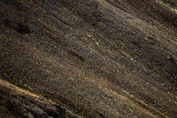 Multicoloured shades of the loose scree slopes in Iceland
