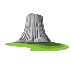 flat design landmark illustration vector cartoon. Travel and Famous Landmarks and beautiful. Devil's Tower Island on america