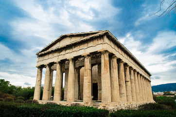 Fototapeta na wymiar Hephaestus Temple in Agora, Athens, Greece
