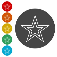 Double stars icons set 