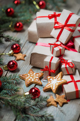 Christmas background with decorations