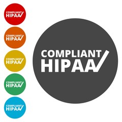 HIPAA - Health Insurance Portability and Accountability Act icons set 