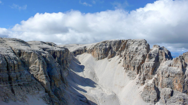 beautiful mountain valleys and peaks in the Italian Dolomites in the European Alps