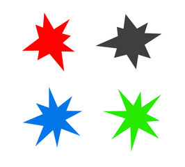 starburst splash star icon set