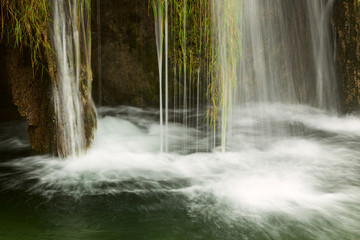 waterfall in deep forest in Plitvice national park