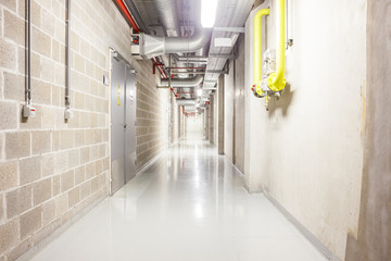 corridor in the basement