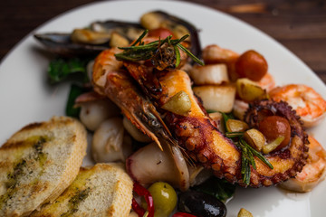 large plate of seafood