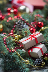 Christmas background with decorations