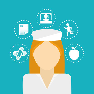nurse medical service icon vector illustration graphic design