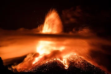 Foto op geborsteld aluminium Vulkaan Vulkaan Etna Uitbarsting