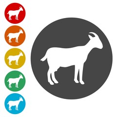 Goat icons set 