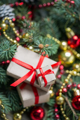 Christmas background with decorations