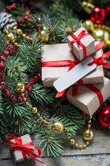 Christmas background with decorations