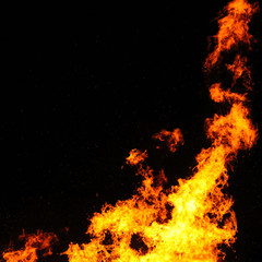 fire flames with copy space
