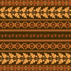 Autumn embroidered background