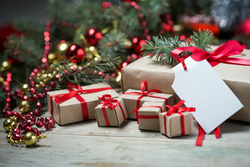 Christmas background with decorations