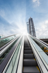 outdoor escalator in shanghai