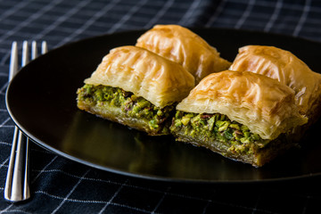 Turkish Traditional Dessert Baklava with Pistachio