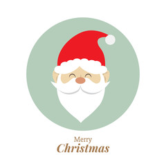 cute santa claus face. christmas design concept. vector illustration.
