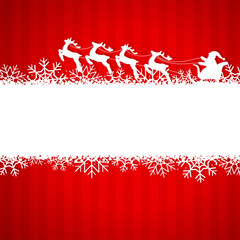Winter background with Santa Claus rides