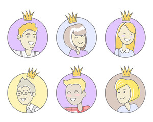 Collection of Office Stars. Best Worker. Vector