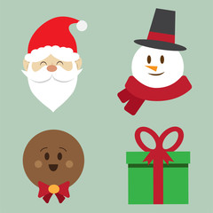 cute christmas character set. cartoon design. vector illustration.