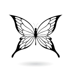 Fototapeta premium Black Butterfly Silhouette Illustration