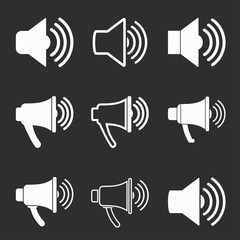 Speaker icon set.